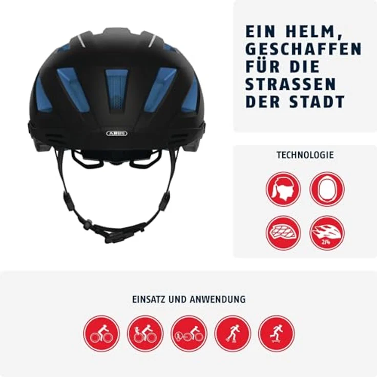 Abus Pedelec 2. 0 Fahrradhelm - Schwarz/Blau 52 - 57 cm – Bild 3