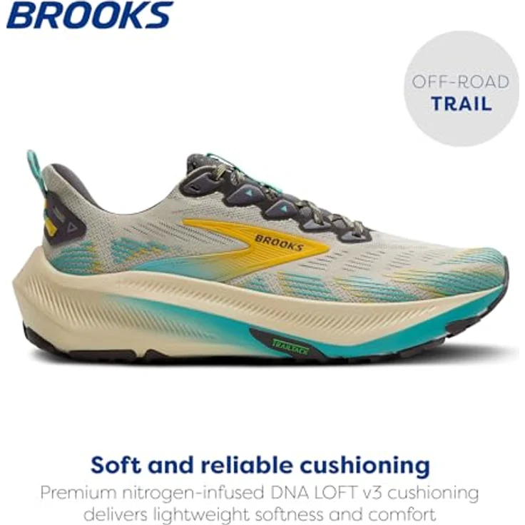 Brooks Ghost Trail, Herren Trailrunningschuh, beige Bleached Sand/Rabbit/Bluefish, Größe 46 – Bild 2