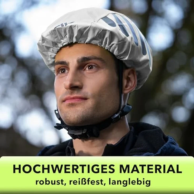 AVANA Regenschutz für Fahrradhelm, reflektierende Abdeckung mit 360 Grad Sichtbarkeit, wasserdicht, hellgrau – Bild 7