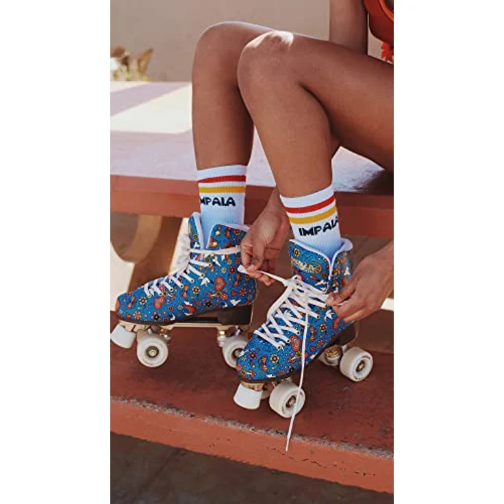 Impala Quad Skate Harmony Blue, Damen Rollschuhe in Größe 38 mit benutzerdefiniertem Harmony-Druck und goldenen Beschlägen – Bild 2