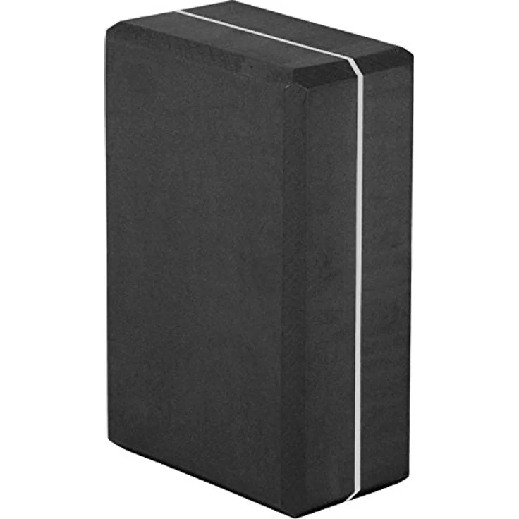 Yoga Asana Brick Large, schwarz m. grauem Streifen 226x140x76mm EVA Schaum – Bild 1