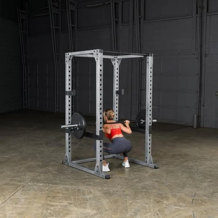 Body-Solid GPR378 Power Rack, Grau/Schwarz, One Size - Großes Design, 20 einstellbare Höhen, 105 cm gekrümmte Klimmzugstange – Bild 5