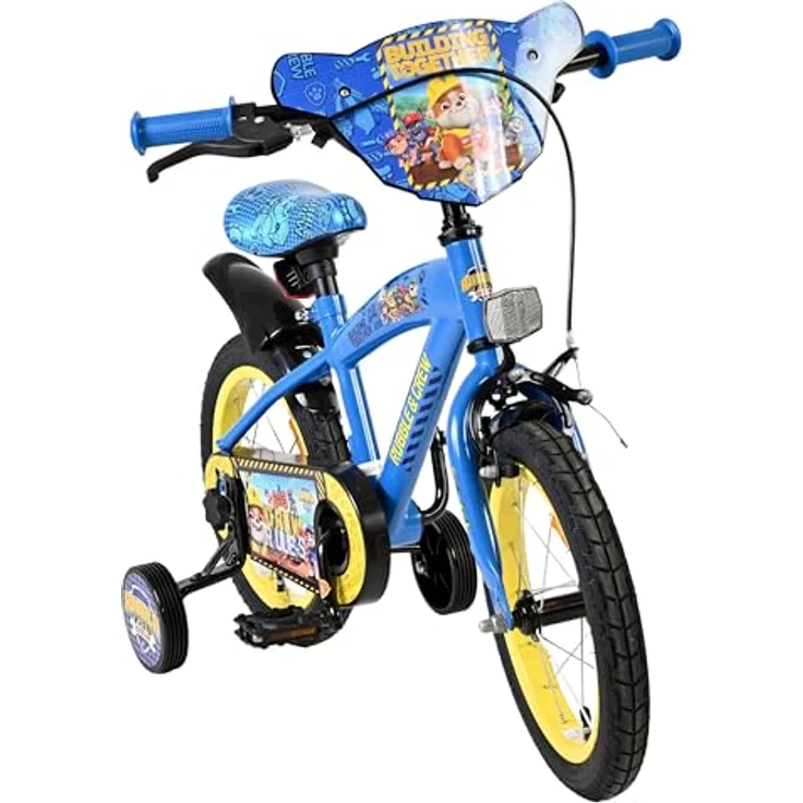 Volare Rubble 14, Kinderfahrrad mit Handbremse, Rücktrittbremse und abnehmbaren Stützrädern – Bild 6