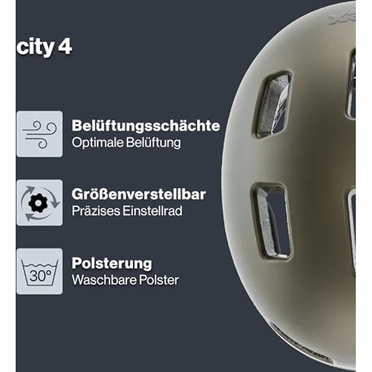 Uvex City 4 Fahrradhelm, urbaner Helm mit 10 Belüftungsöffnungen, individueller Größenanpassung und integriertem LED-Rücklicht – Bild 2