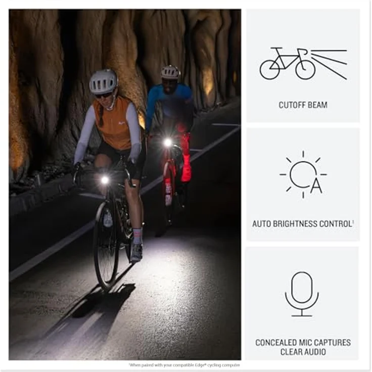 Garmin Varia Vue Scheinwerferkamera, 4K-Videoaufnahme, 600 Lumen, automatische Helligkeitsregelung, Vorfallerkennung, Seitenbeleuchtung – Bild 3