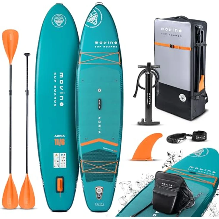 Movino SUP-Board Adria 2in1 Set, Allround 11'6'' mit verschweißten Kanten, Tragkraft 165kg, inklusive Kajaksitz – Bild 1