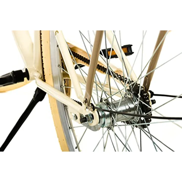 Milordbikes City-Fahrrad, Creme, 46 cm, leichtes Metall, Freizeit- und Sportfahrrad mit Aluminiumfelgen und hinterem Trägersystem – Bild 8