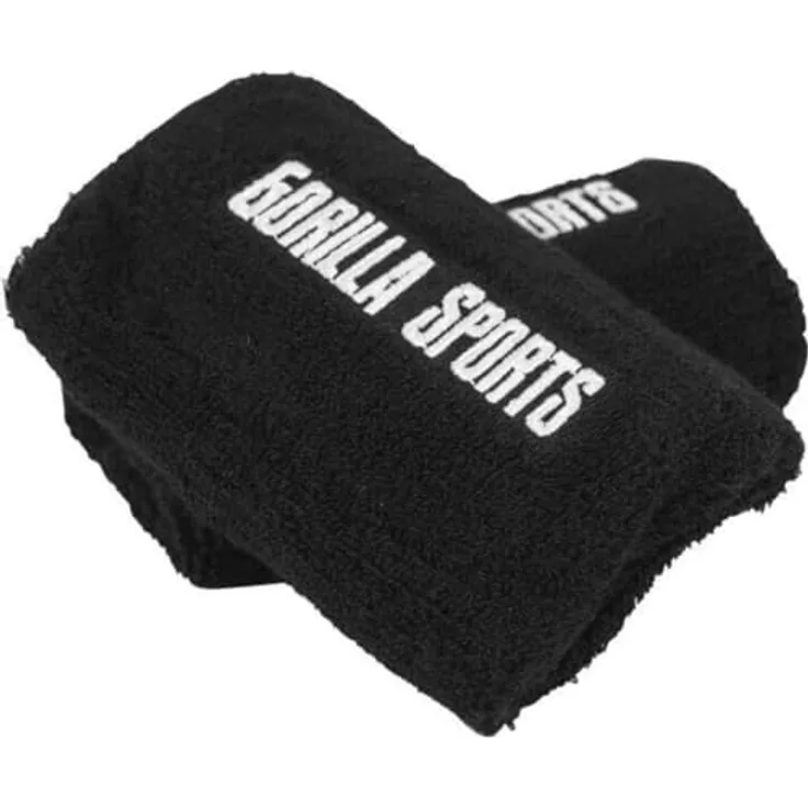 GORILLA SPORTS® Kettlebell Wristlet - 1 Paar, 11x7,5x2 cm, mit Hartplastik-Einlage, Baumwolle, Schwarz - Handgelenkschutz, Unterarmschutz, Wrist Guard, Schutz Abdeckungs Klammer, Kettlebell Training