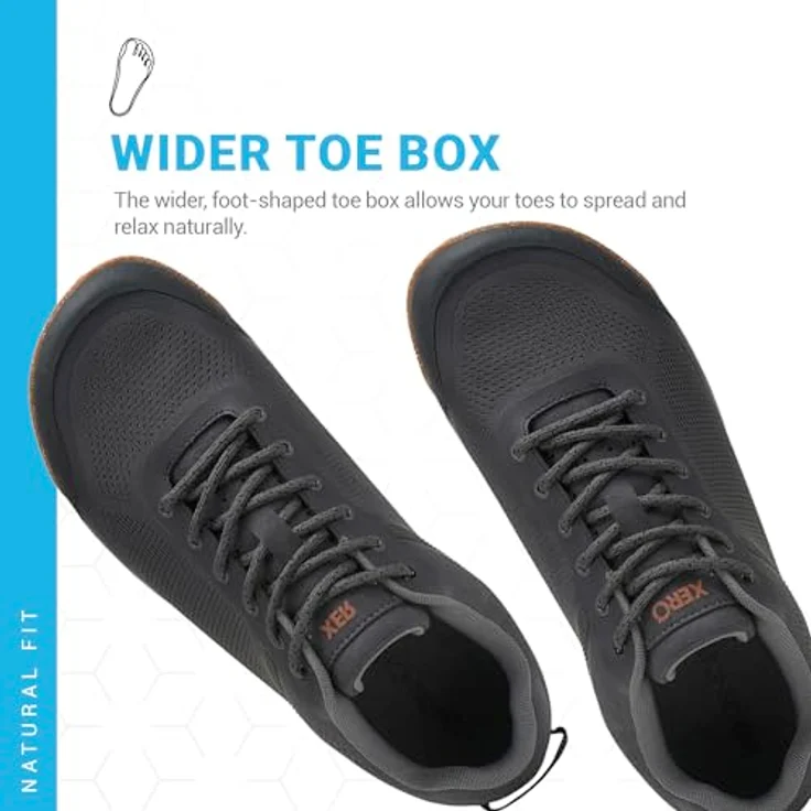 Xero Shoes Ridgeway Mesh Low Herren Wanderschuh, luftiger Barfußschuh mit griffiger Sohle, Faded Black, Größe 47 – Bild 2