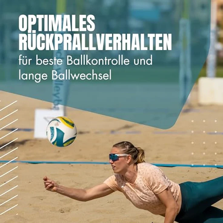 MOMEVO Beachvolleyball SunPro, DVV1 zertifiziert in offizieller Größe und Gewicht, ideal für Training & Wettkampf – Bild 4