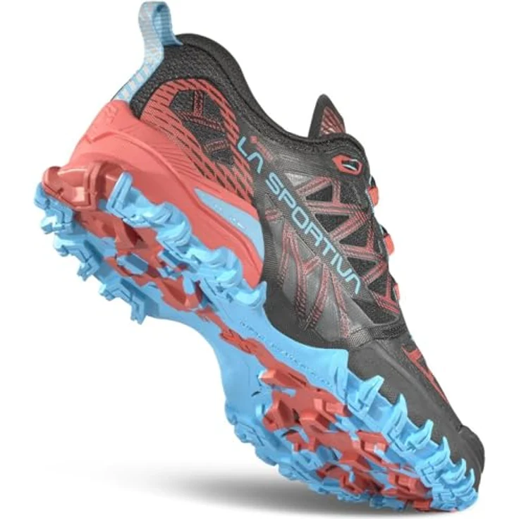 LaSportiva Bushido III Woman GTX, stabiler Laufschuh mit GORE-TEX Membran und FriXion® Red Sohle, Black/Hibiscus, Größe 39 – Bild 2