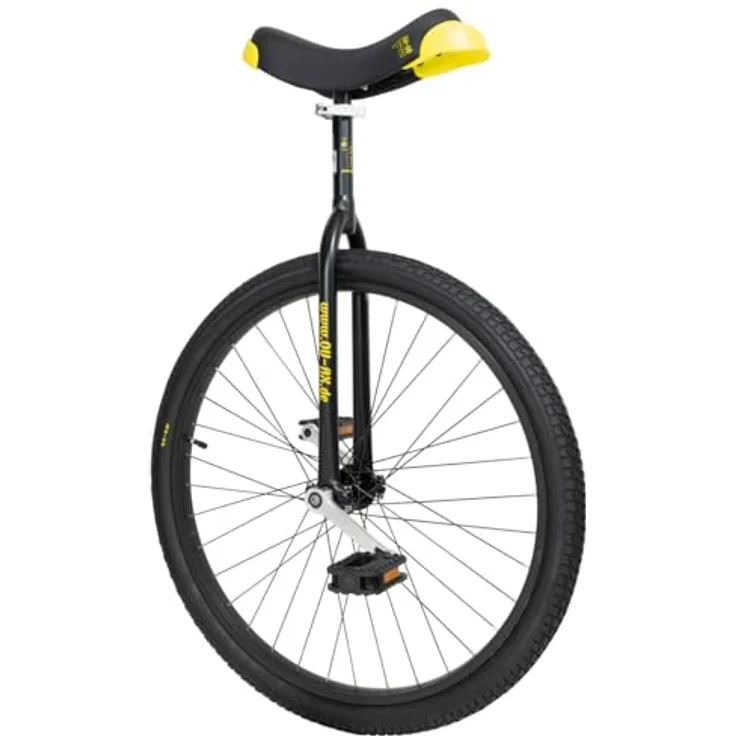QU-AX Luxus Einrad 26", schwarz - Aluminiumfelge, Trittsichere Pedale, ergonomischer Sattel