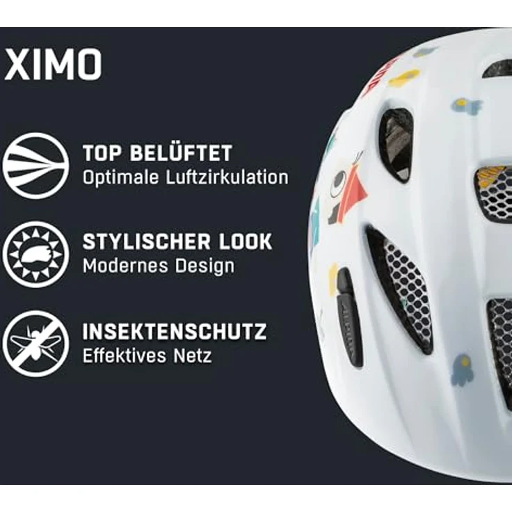 Alpina Kids Ximo White Bear Gloss, Größe 47 - 51 cm - Fahrradhelm, Farbe Weiß – Bild 3