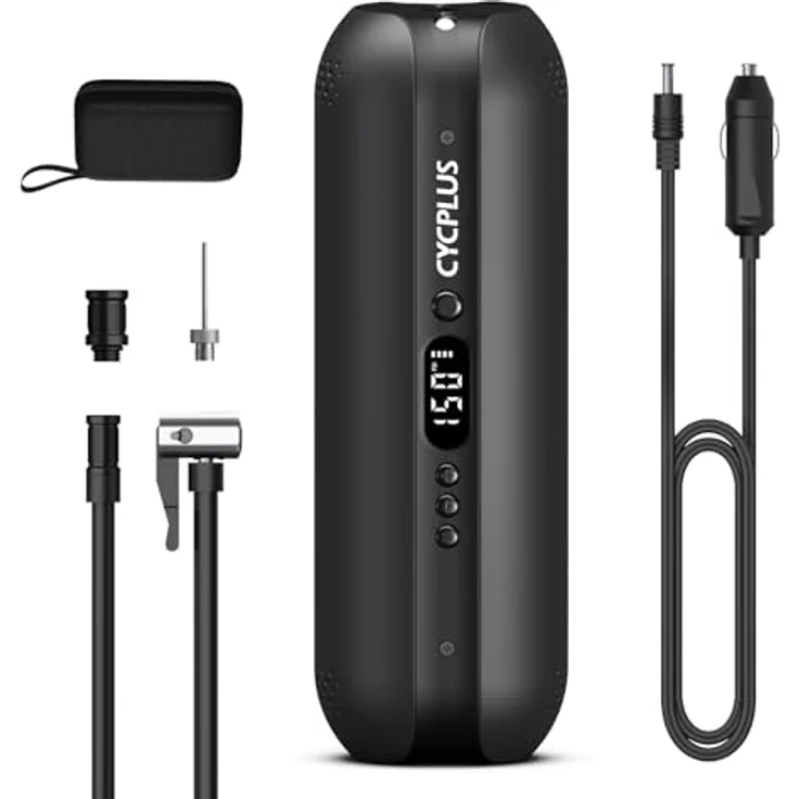 Cycplus AL1 Electric Pump, tragbare elektrische Pumpe mit 150 PSI, LED-Display und Powerbank-Funktion – Bild 1
