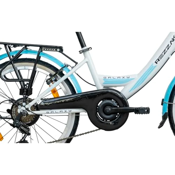 Rezzak 20 Zoll Mädchenfahrrad, 7 Gang City Bike mit Höhenverstellbarer Sattelstütze, Gepäckträger und LED-Lichtern – Bild 5