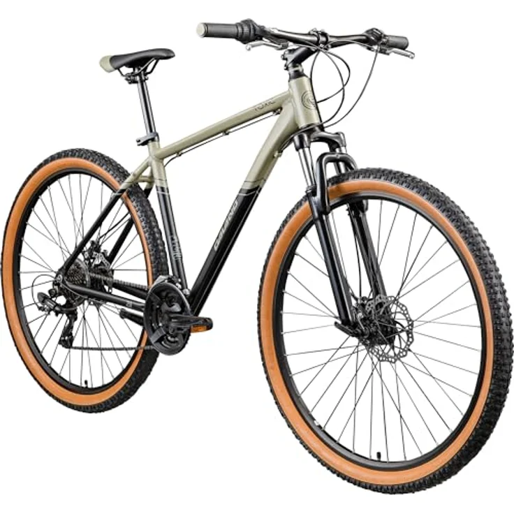 Galano Toxic Mountainbike 29 Zoll, Hardtail MTB mit 21 Gang Kettenschaltung, schwarz/beige, 48 cm Rahmenhöhe – Bild 1