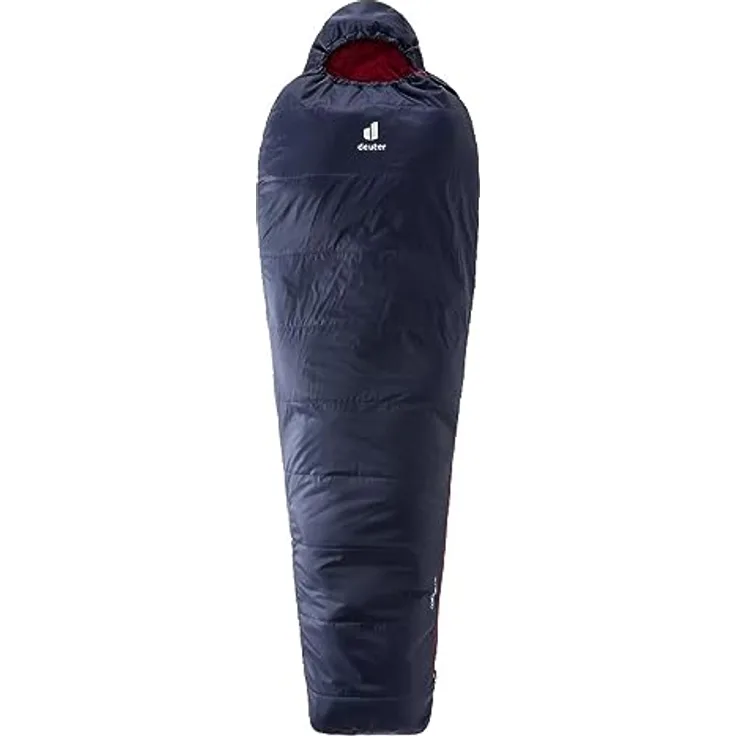 deuter Dreamlite Kunstfaser Schlafsack, navy-cranberry Leichtgewicht mit Innentasche und kleinem Packmaß