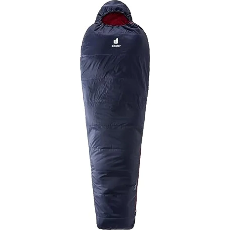 deuter Dreamlite Kunstfaser Schlafsack, navy-cranberry Leichtgewicht mit Innentasche und kleinem Packmaß – Bild 1