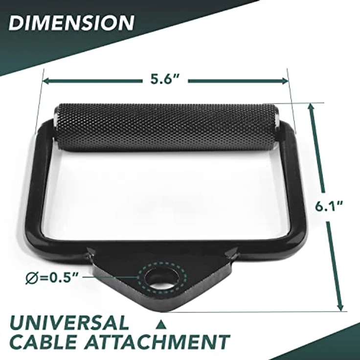 Yes4All Cable Attachment Unisex-Erwachsene P376 Kombi-LAT-Maschine, D. Single D Griff, B. Aufsatz für Lattenmaschine-Schwarz, 14.2cm – Bild 3