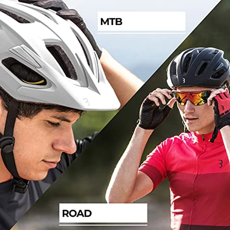 BBB Kite 2.0, Velohelm für Rennrad und Mountainbike, (52 - 55 cm), mit abnehmbarem Visier und Insektennetz, In-Mold-Technologie – Bild 5