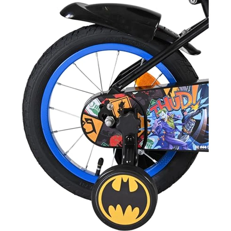 Batman Volare 14-Zoll-Kinderfahrrad, robust mit abnehmbaren Stützrädern und verstellbarem Sattel – Bild 9
