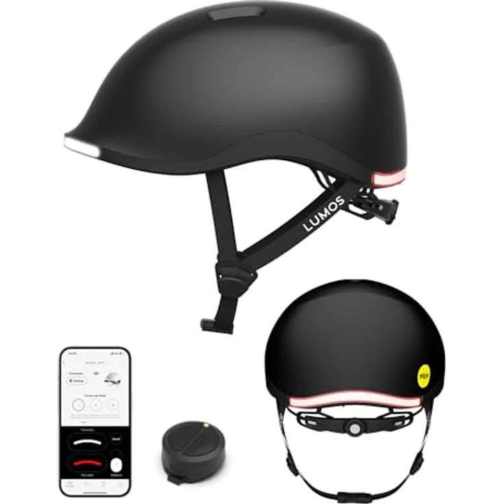 Lumos Helmet Nyxel MIPS, Halber Helm mit Hartschalenbau, integrierten Vorder- und Hinterblinkern, 7 RGB Farben und 56 adressierbaren LEDs, Größe M (55-59 cm) – Bild 1