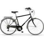 MBM Citybike 28 Zoll "Silvery" Man, schwarz - 6-Gang Schaltung, V-Bremsen, Aluminium Rahmen
