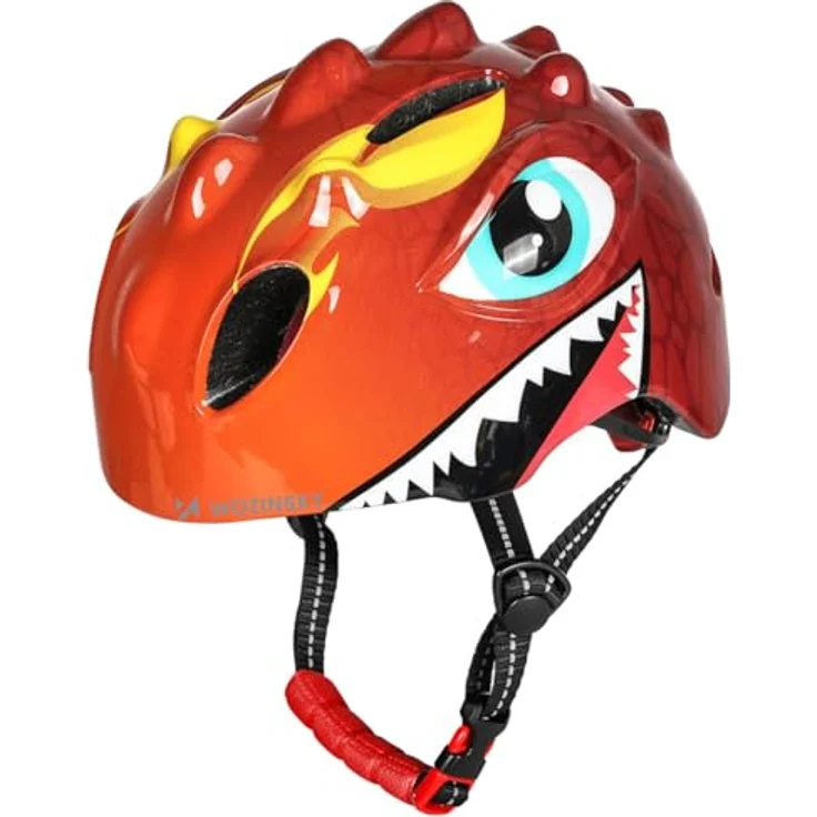 Wozinsky HT-006N, Leichtgewicht-Kinderfahrradhelm Größe S 50–54 cm, 360° System, rot – Bild 5