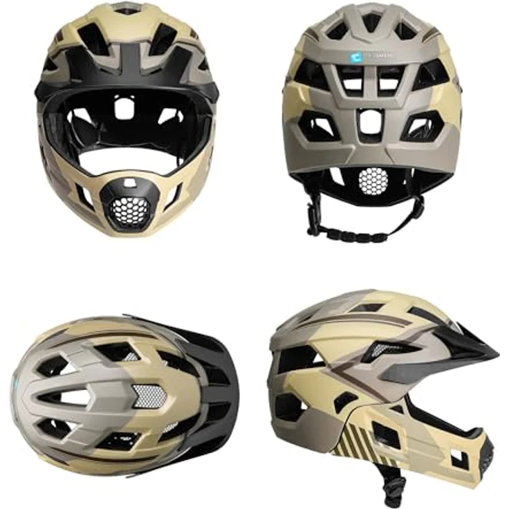 Crazy Safety Titan Fullface, Velohelm für 54 - 57 cm Kopfgröße, maximaler Schutz mit gepolstertem Innenleben und Belüftungssystem – Bild 2