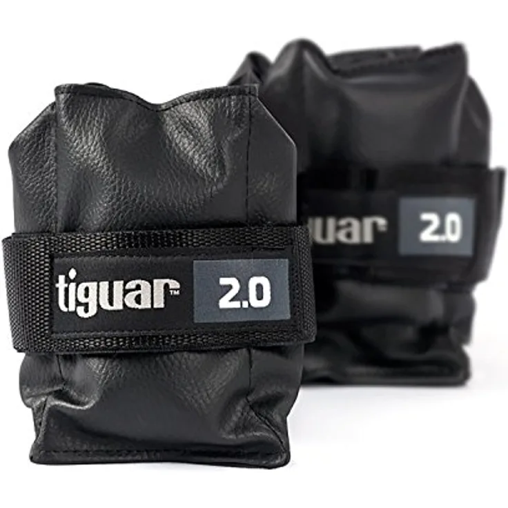 Tiguar Gewichtsmanschetten 2x 2.0 kg, strapazierfähige Zusatzgewichte für Kraftsport, dunkelgrau