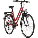 Dacapo Metropolis Trekkingrad Damen 28'', Rot, 21 Gänge Shimano Tourney, Kettenschaltung, Flachlenker, RH 48 cm