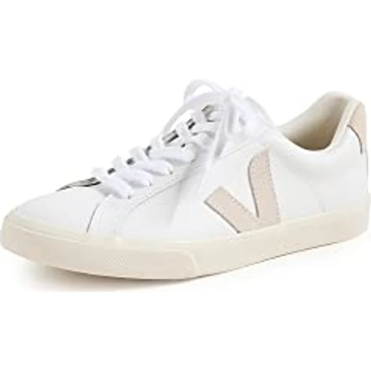 Veja Esplar Frauen Schnürung Leder Turnschuhe, Weiß Beige – Größen 7 UK / 40 EU / 9 US, vegan – Bild 1