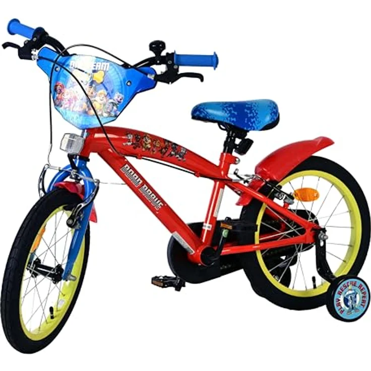 Volare Paw Patrol Kinderfahrrad, 16 Zoll, Rot, zwei Handbremsen, höhenverstellbarer Sattel und Lenker, für Jungen von 4 bis 6 Jahren – Bild 9