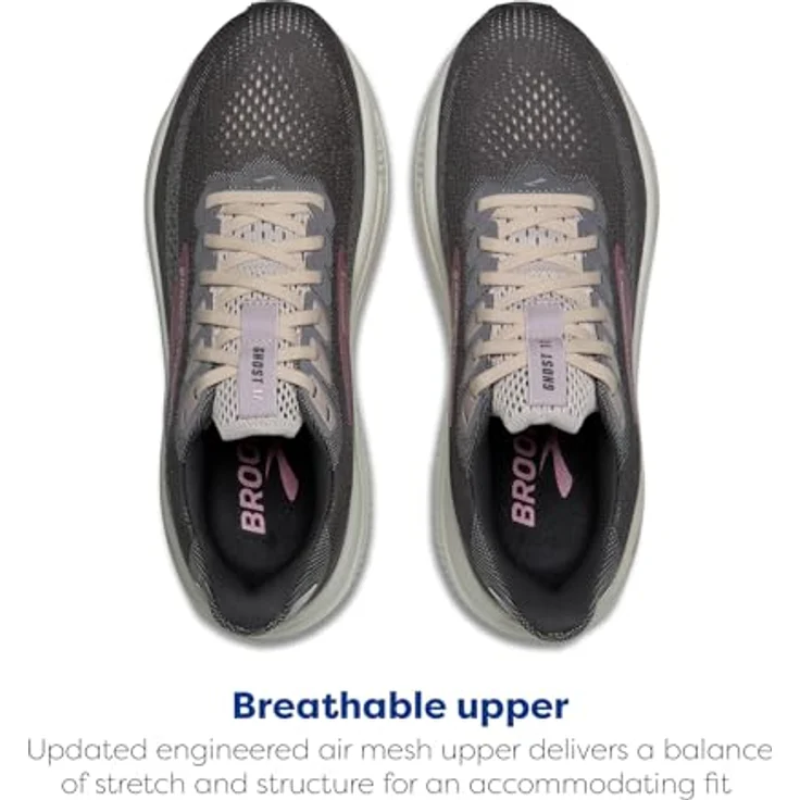 Brooks Ghost 17, Laufschuhe mit dynamischer Dämpfung, Ebony/Diva Pink/White, Größe 42.5 – Bild 4