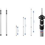 ProPlus Teleskop Zeltstange 93-230 cm, 2er Set, Aluminium, stufenlos einstellbar, silber schwarz