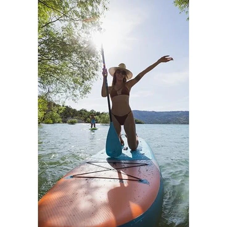 WattSUP F11 SUP Board Stand Up Paddle Surf-Board Paddel ISUP 335x81cm, Kunststoff, Blau / Orange – Bild 17