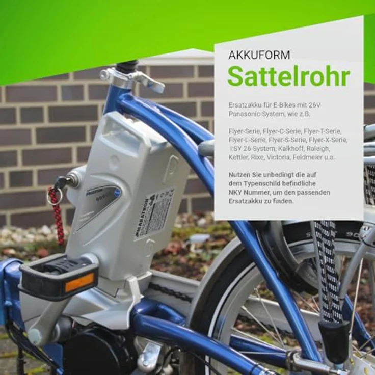 GTE Ersatz-Akku für E-Bike Panasonic 26V 23Ah, leistungsstark, kompatibel mit Kettler, Flyer, Kalkhoff, KTM und Rixe ab 2007 – Bild 5