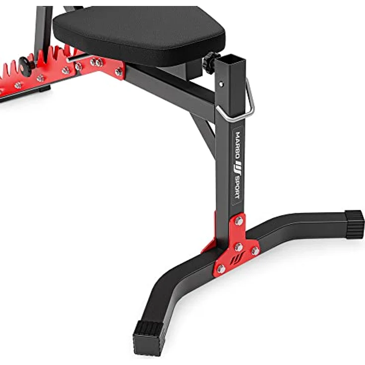 Marbo Sport Verstellbare Trainingsbank MH-L115, Hantelbank mit 9 Rückenlehnenwinkeln, Schwarz – Bild 5