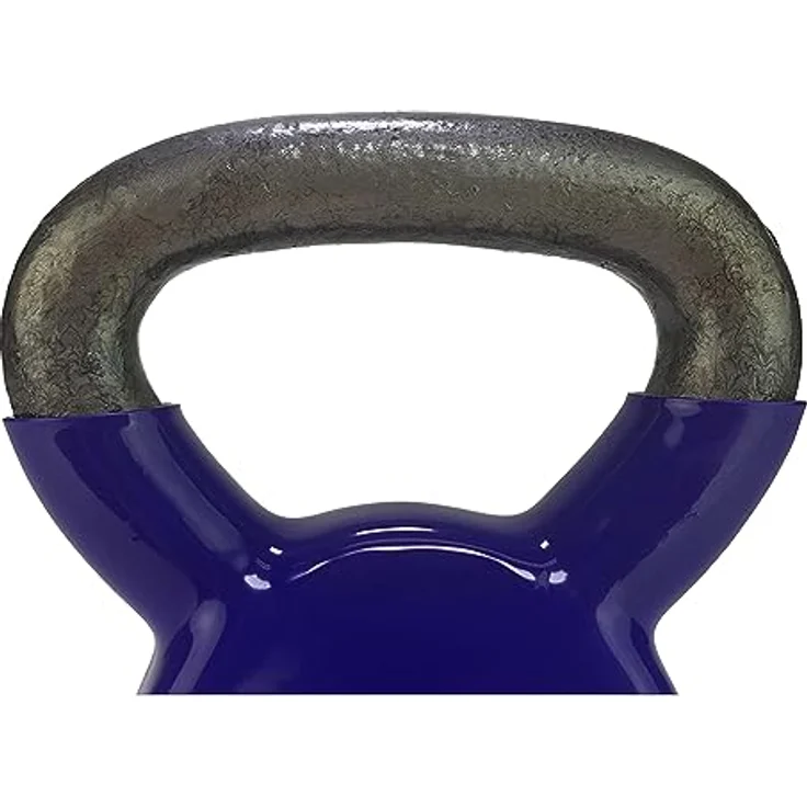 Tunturi Kugelhantel 4 kg, Gusseisen mit Vinyl-Überzug, farbige Kettlebell für Ganzkörpertraining – Bild 5