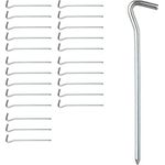 Relaxdays Zeltheringe, 24er Set, verzinktes Eisen, 18 cm lang, rund, für normale & harte Böden, silber
