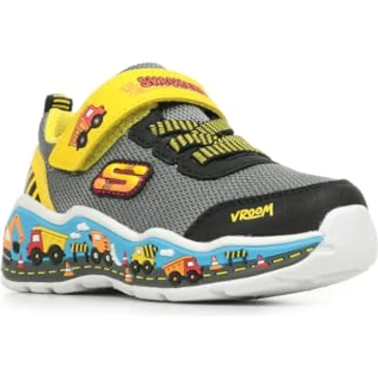 Skechers WIP 407312/BKYL, Laufschuhe für Kinder mit Mesh-Obermaterial und verstellbarem Ristriemen, schwarz, Größe 23 – Bild 4