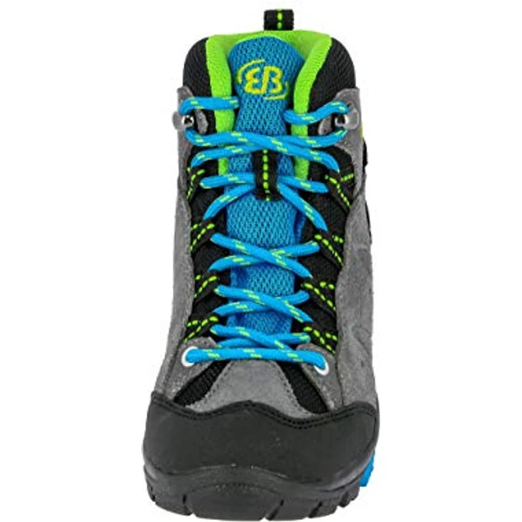 Brütting Mount Bona High Kids, Wanderschuhe für Jungen, Veloursleder, rutschfeste Vibram-Laufsohle, Größe 38, Grau – Bild 3