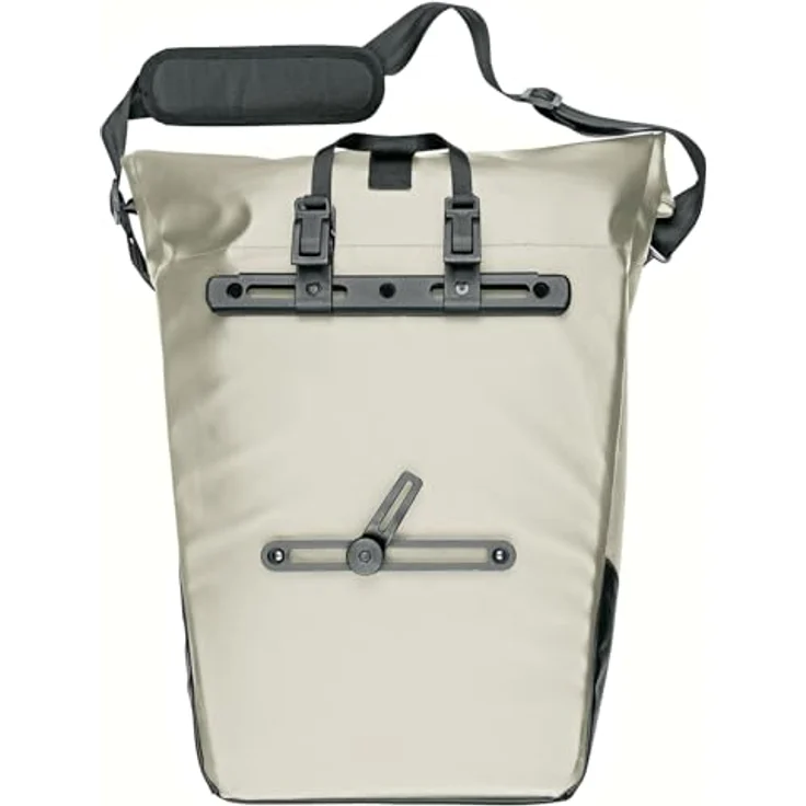 SKS Infinity Urban Sidebag, Gepäckträgertasche mit 20 l Volumen, Sand, Rolltop mit Reißverschluss und Magnetclip – Bild 2
