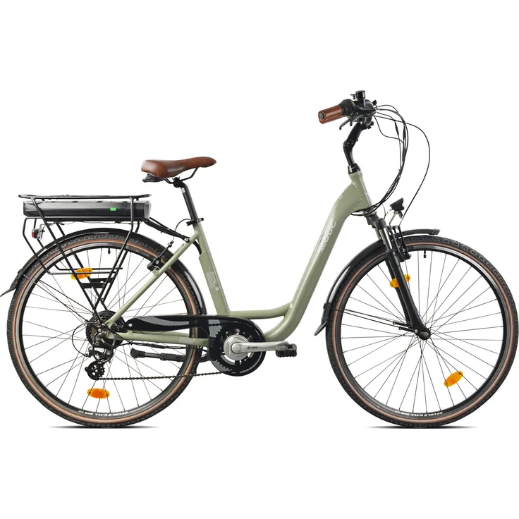 LLobe City E-Bike 28" County, grün, 36V/13Ah - Elektrofahrrad mit 100 km Reichweite und Shimano 7-Gang Kettenschaltung