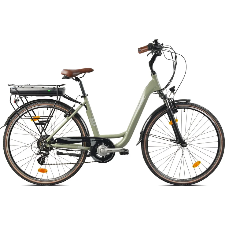 LLobe City E-Bike 28" County, grün, 36V/13Ah - Elektrofahrrad mit 100 km Reichweite und Shimano 7-Gang Kettenschaltung