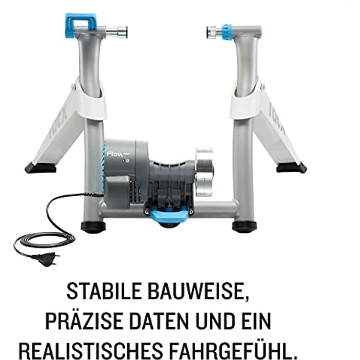 TACX FLOW Smart – interaktiver Wheel On Rollentrainer mit Kompatibilität zur TACX App, Zwift etc. Bis zu 800 Watt Widerstand und bis zu 6% Steigung. Zusammenklappbar und fast geräuschloses Schwungrad – Bild 4