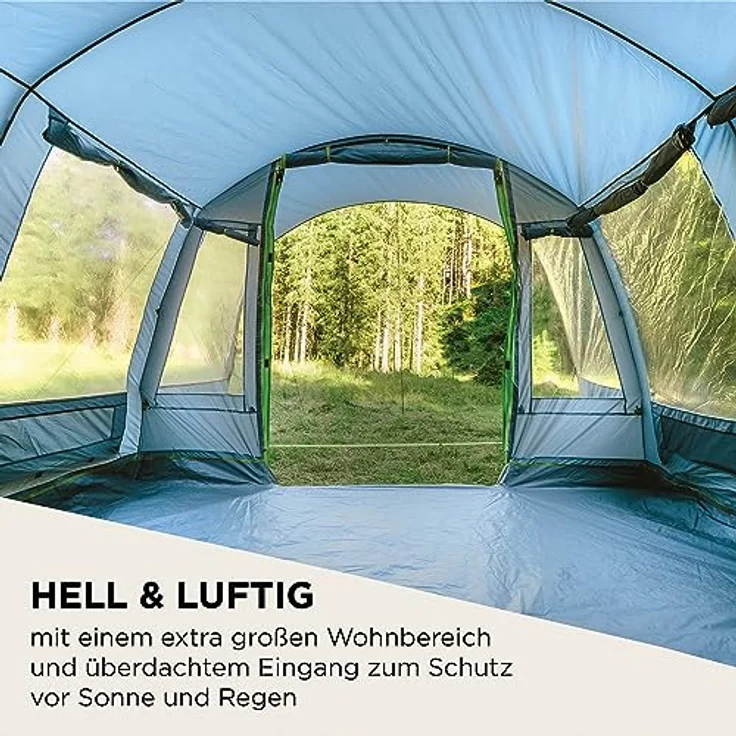 Coleman Zelt Vail 4/6, Camping-Zelt 4/6 Personen, wasserdicht WS 4.000mm, mit extra großen Schlafkabinen, Vorraum und leichtem Aufbau – Bild 3