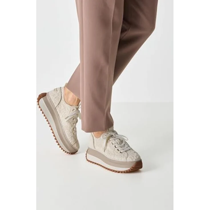 Tamaris Plateausneaker, sportlicher Schnürer mit Chunky-Sohle, weiß, Größe 42 – Bild 2