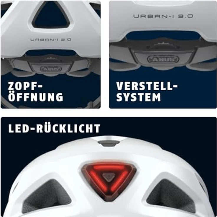 Abus Urban I 3. 0 Fahrradhelm - Polarweiß 61 - 65 cm – Bild 5