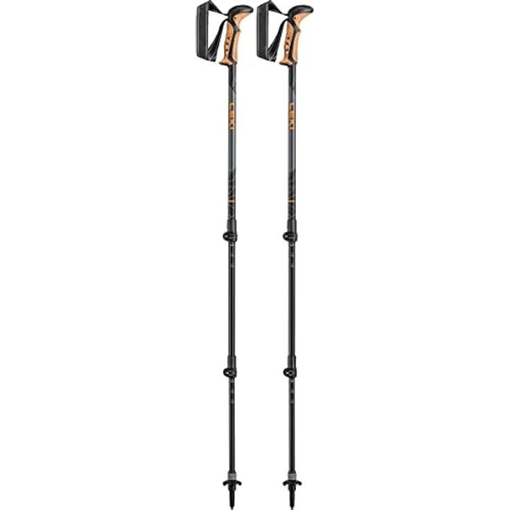 LEKI Khumbu AS Wanderstöcke, Aluminium, 3-teilig, verstellbar, Dark Anthracite-orange-Black, 110-145cm – Bild 1
